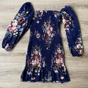 Velvi floral body-con puff sleeve dress size M